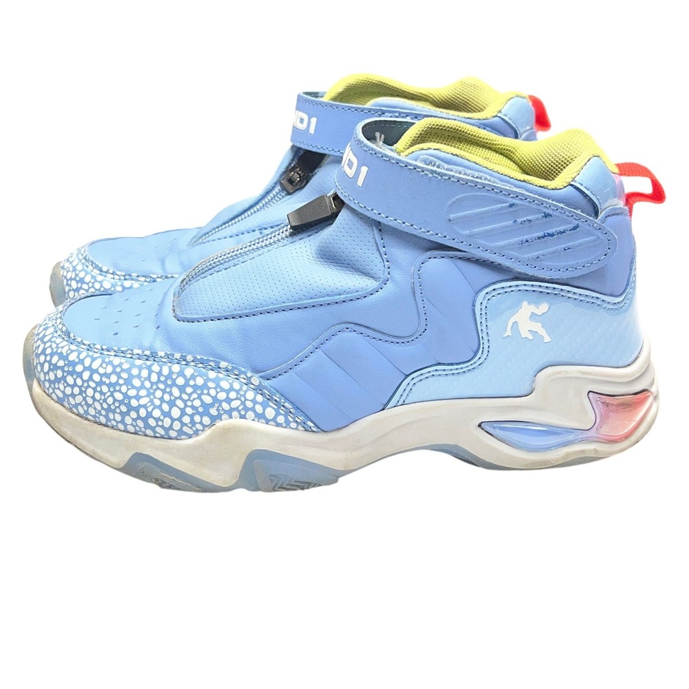 AND1 Basketball‎ Court Shoes Kids Youth 3 Light Blue Zip Up High Top Sneakers